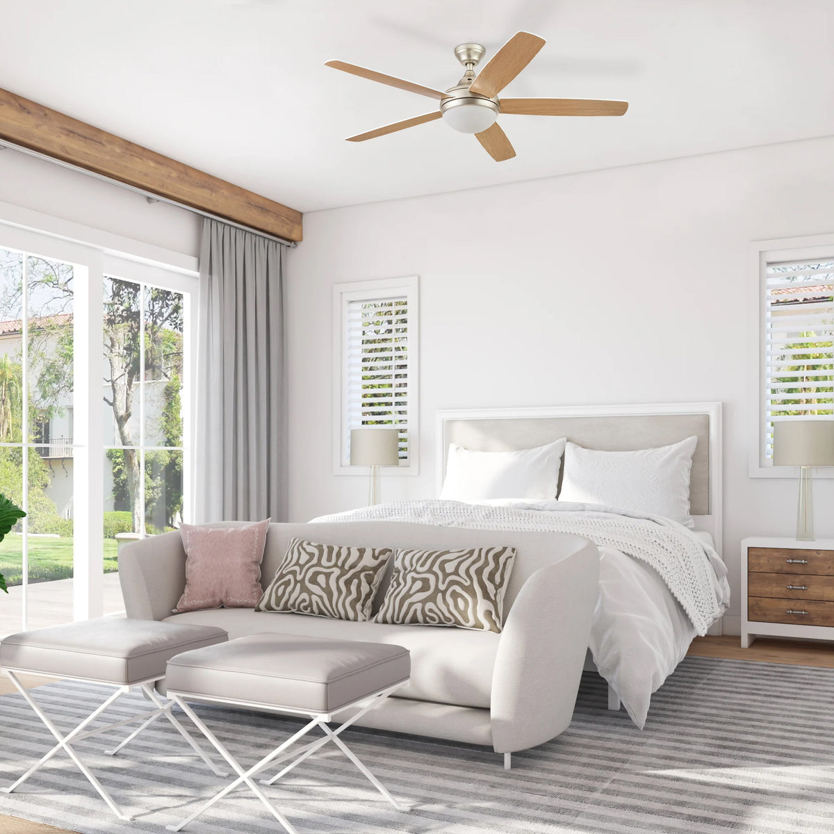 Prominence Home 52" Modern Ceiling Fan, Light, Remote Control Indoor (For Parts)