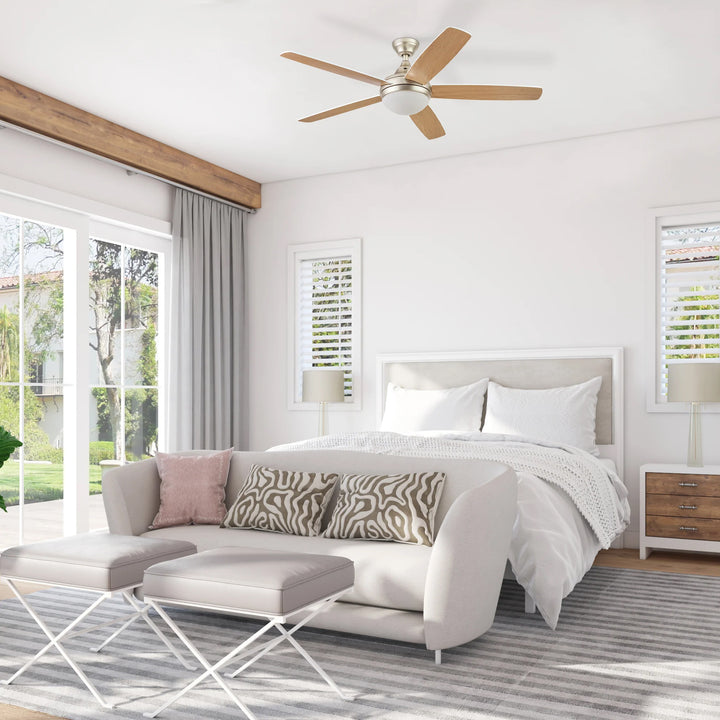 Prominence Home 52" Modern Ceiling Fan, Light, Remote Control, Gold (Open Box)