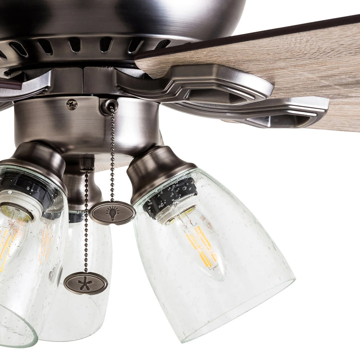 Prominence Home 52" Farmhouse LED Ceiling Fan w/Light, Antique Pewter (Open Box)