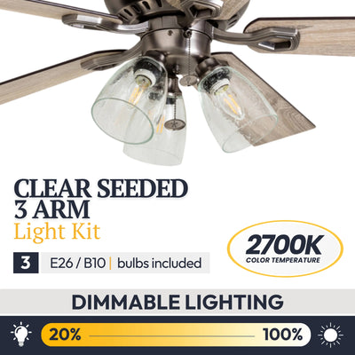 Prominence Home 52" Farmhouse LED Ceiling Fan w/Light, Antique Pewter (Open Box) - VMInnovations