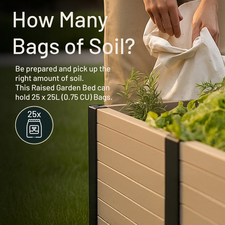 Tierra Verde 48" x 48" Raised Garden Bed for Patios or Decks, Khaki (Open Box)