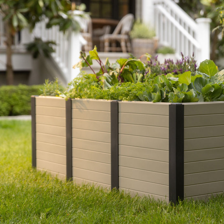Tierra Verde 48-Inch x 48-Inch Raised Garden Bed for Patios or Decks, Khaki