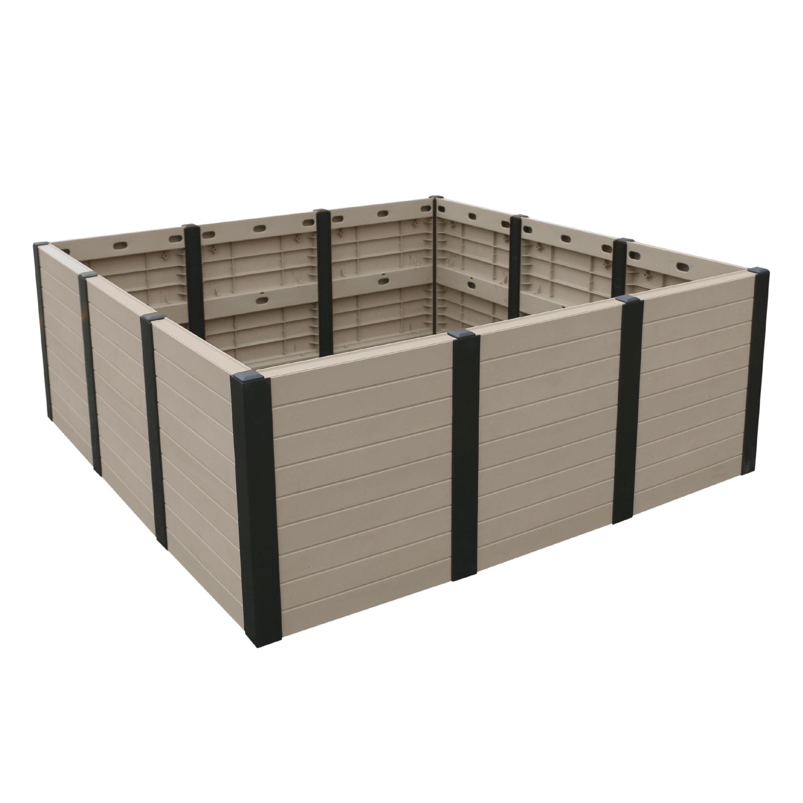 Tierra Verde 48-Inch x 48-Inch Raised Garden Bed for Patios or Decks, Khaki - VMInnovations