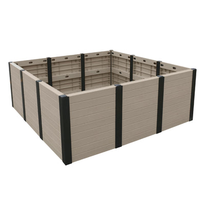 Tierra Verde 48-Inch x 48-Inch Raised Garden Bed for Patios or Decks, Khaki - VMInnovations