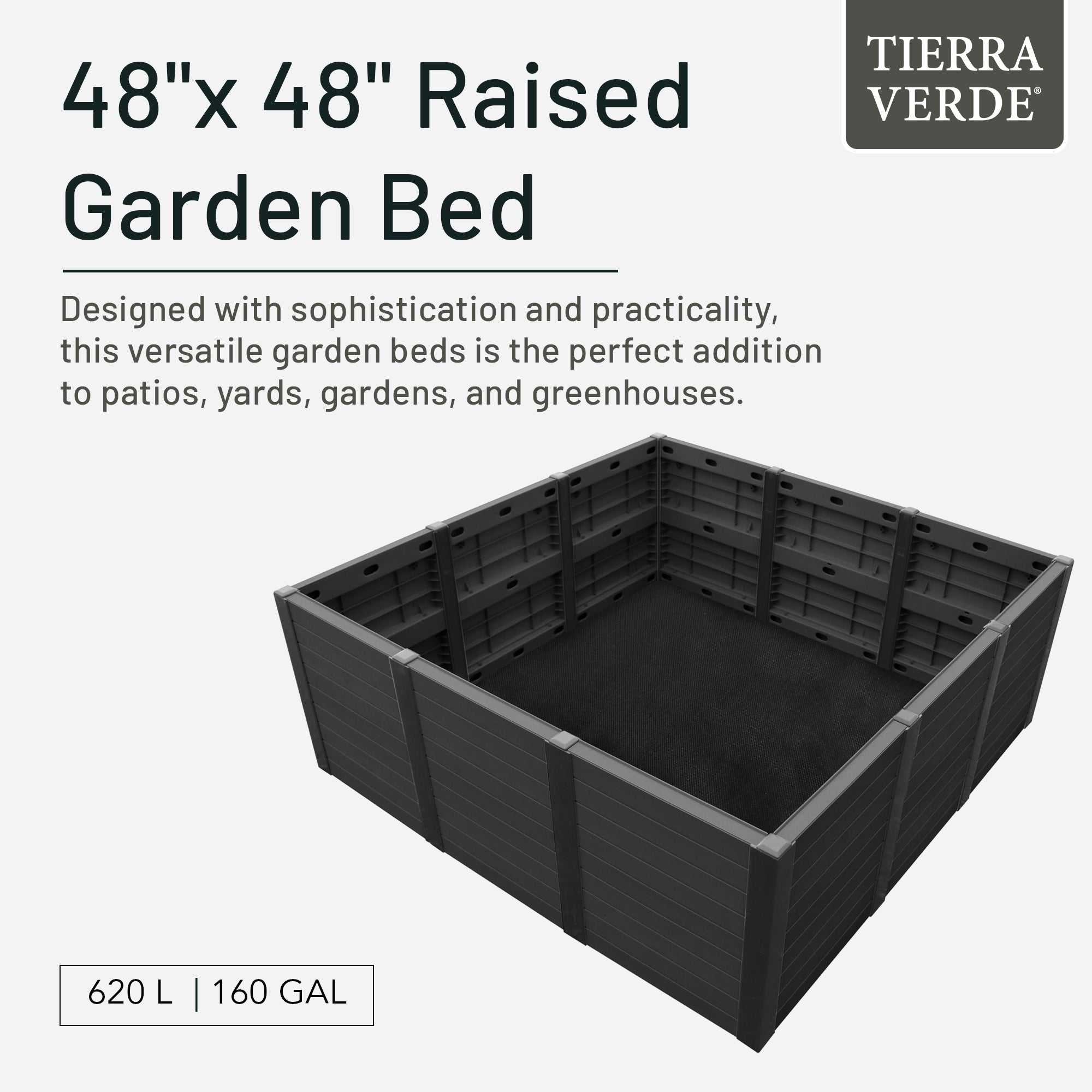 Tierra Verde 48-Inch x 48-Inch Raised Garden Bed for Patios or Decks (For Parts)