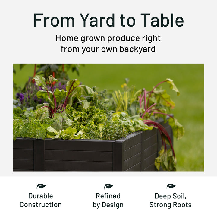 Tierra Verde 48-Inch x 48-Inch Raised Garden Bed for Patios or Decks, Black - VMInnovations