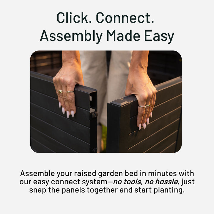 Tierra Verde 48-Inch x 48-Inch Raised Garden Bed for Patios or Decks, Black - VMInnovations