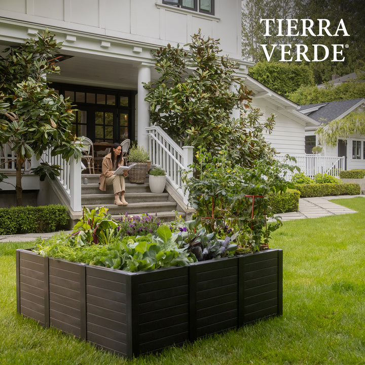 Tierra Verde 48-Inch x 48-Inch Raised Garden Bed for Patios or Decks, Black - VMInnovations