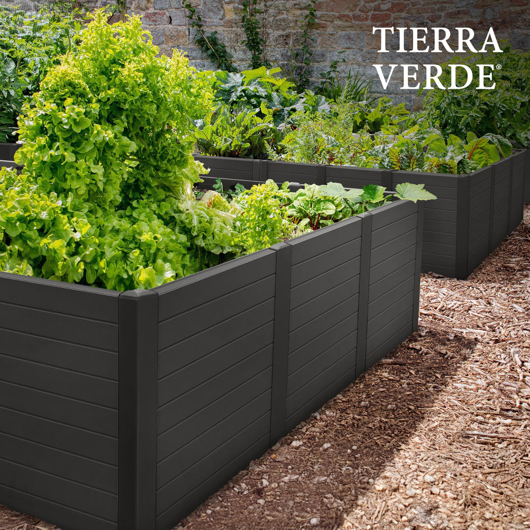 Tierra Verde 48-Inch x 48-Inch Raised Garden Bed for Patios or Decks, Black - VMInnovations