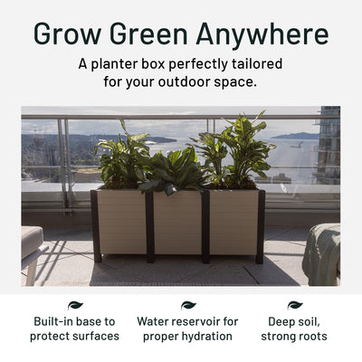 Tierra Verde 17"x48" Raised Garden Trough Box for Patio or Deck (Open Box)