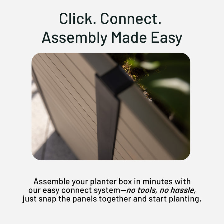 Tierra Verde 17-Inch x 48-Inch Raised Garden Trough Box for Patio or Deck, Khaki