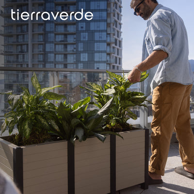 Tierra Verde 17"x48" Raised Garden Trough Box for Patio or Deck (Open Box)