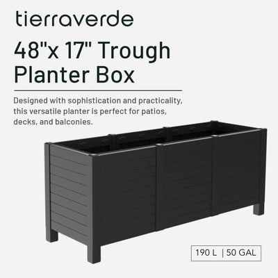 Tierra Verde 17-Inch x 48-Inch Raised Garden Trough Box for Patio or Deck (Used)