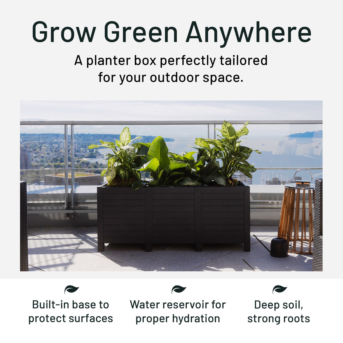 Tierra Verde 17-Inch x 48-Inch Raised Garden Trough Box for Patio or Deck (Used)