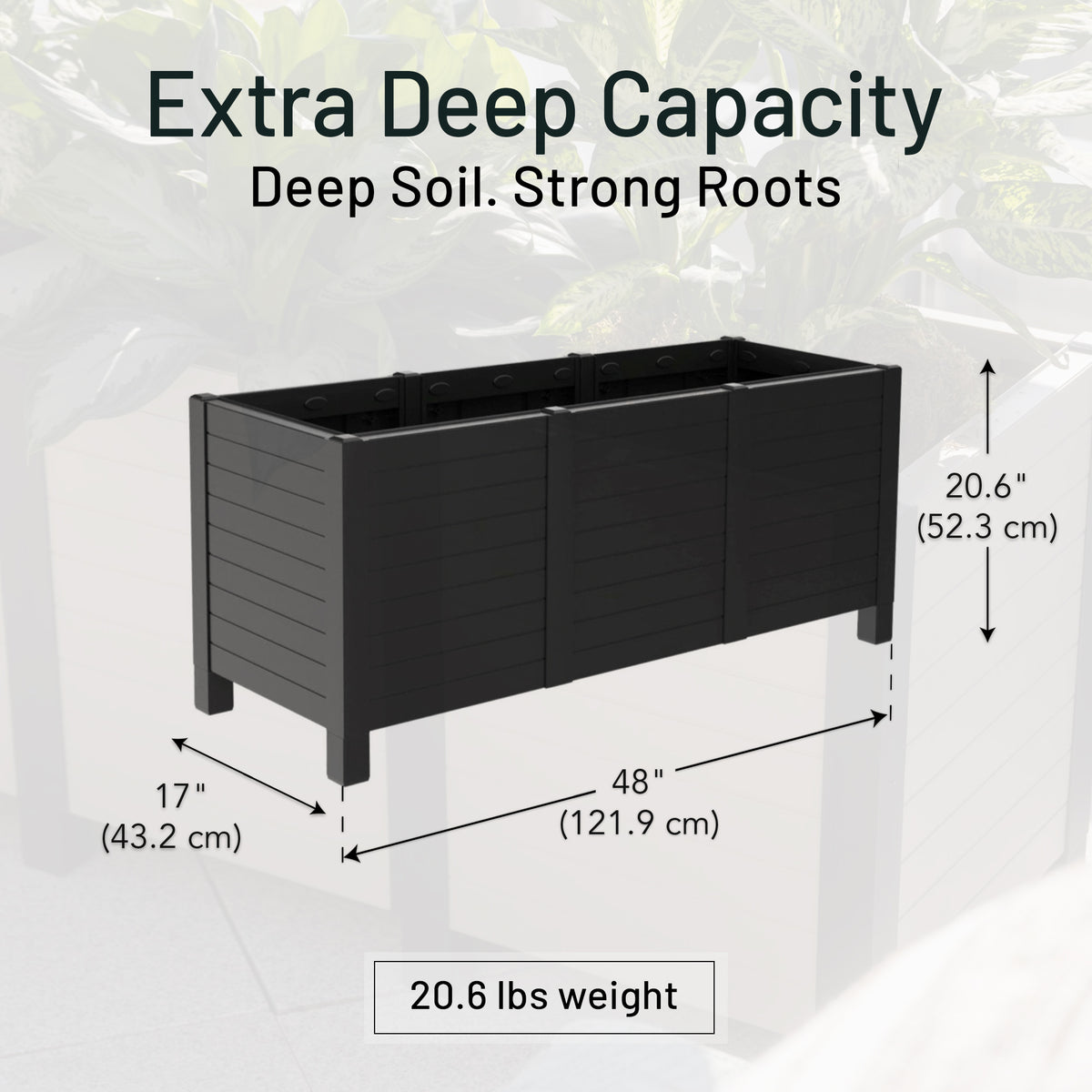 Tierra Verde 17-Inch x 48-Inch Raised Garden Trough Box for Patio or Deck (Used)