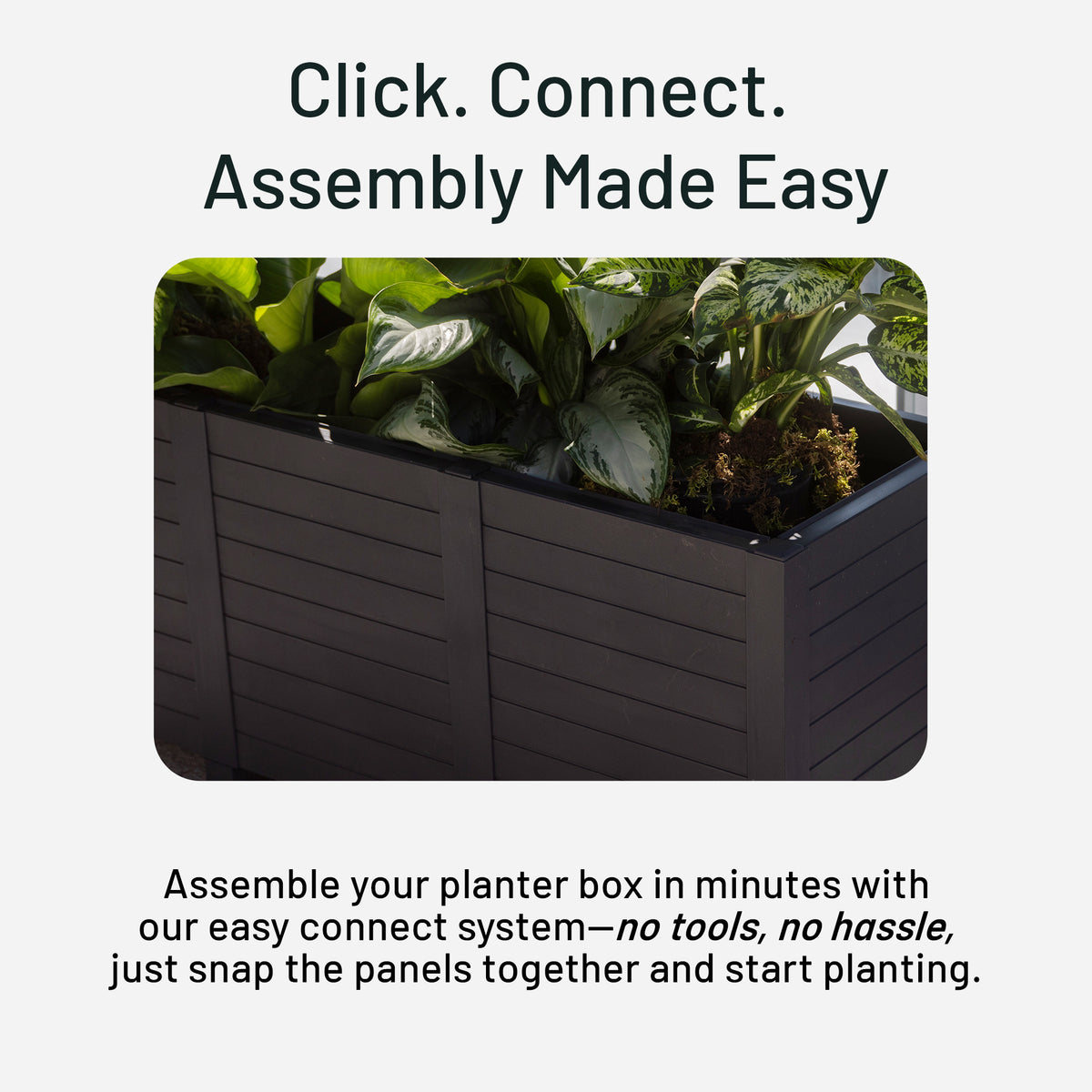Tierra Verde 17-Inch x 48-Inch Raised Garden Trough Box for Patio or Deck, Black (For Parts)