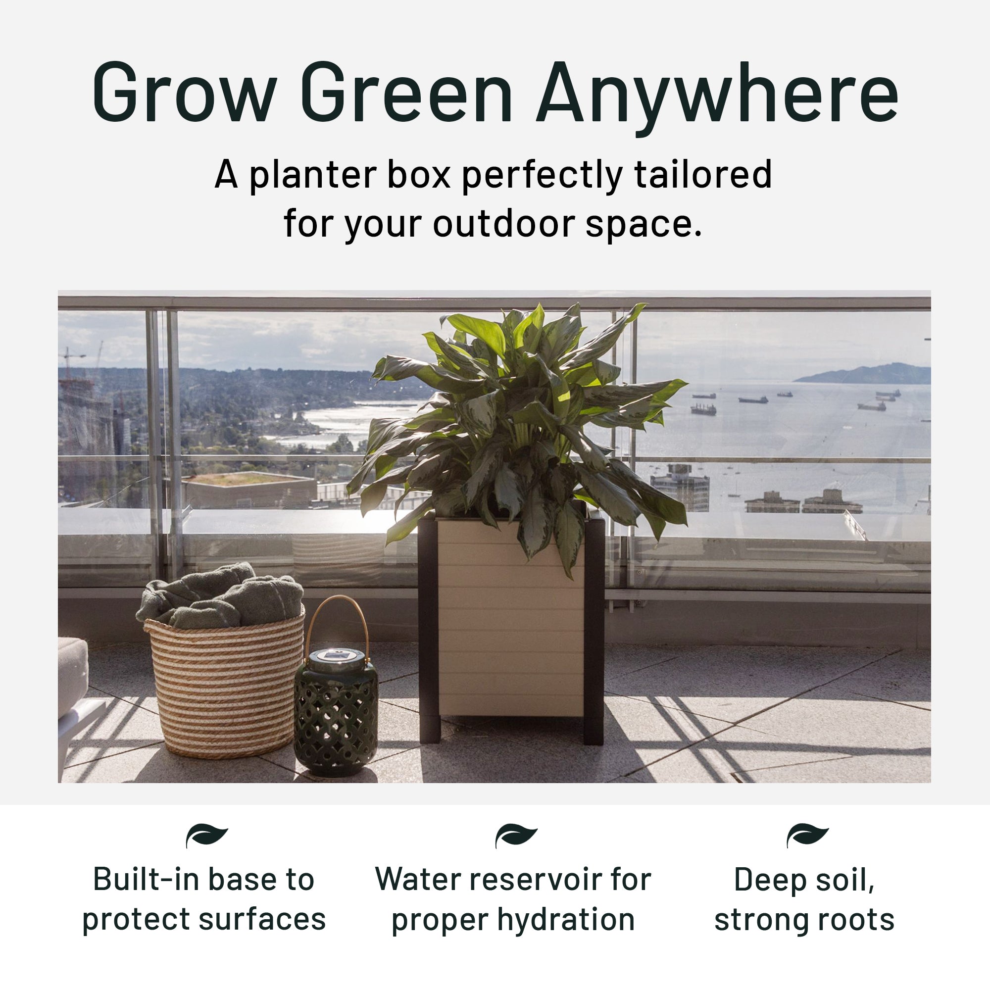 Tierra Verde 17-Inch x 17-Inch Flora Cube Planter Box for Patios or Decks (Used)