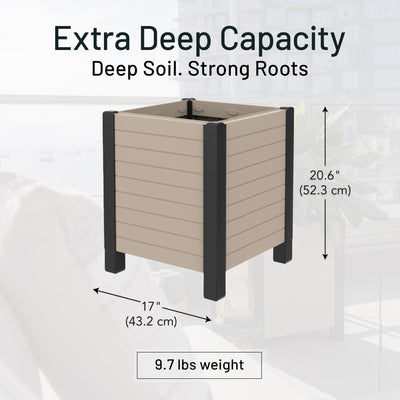 Tierra Verde 17-Inch x 17-Inch Flora Cube Planter Box for Patios or Decks (Used)