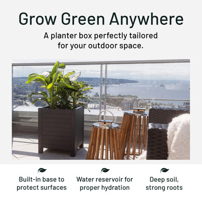 Tierra Verde 17-Inch x 17-Inch Flora Cube Planter Box for Patios/Decks(Open Box)
