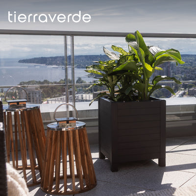Tierra Verde 17-Inch x 17-Inch Flora Cube Planter Box for Patios/Decks(Open Box)