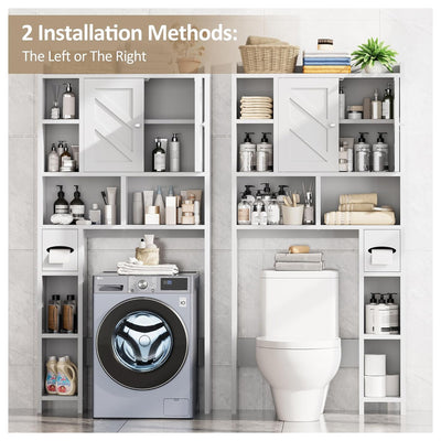 Meilocar Over Toilet Storage Cabinet with Shelves & Tissue Holder, White (Used) - VMInnovations
