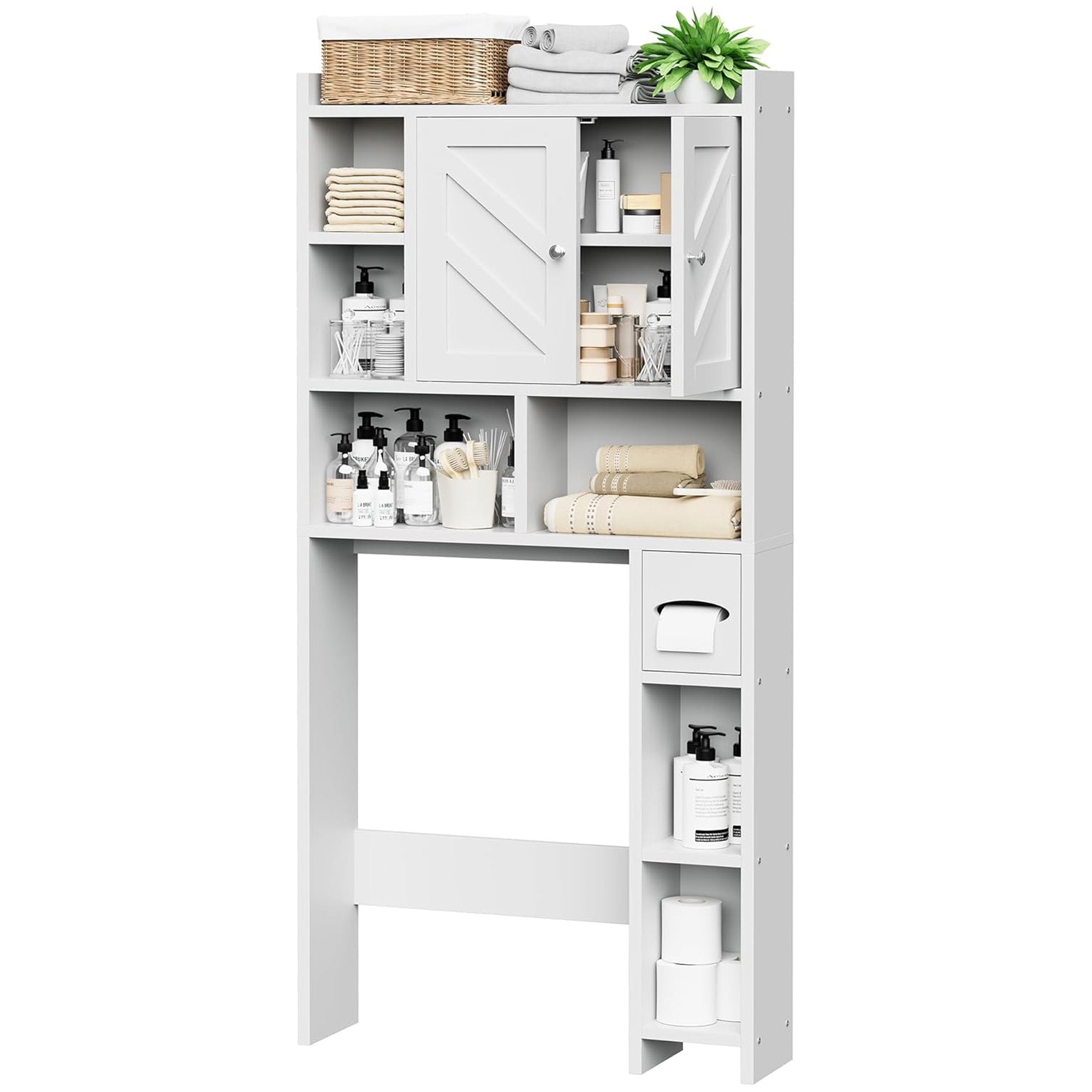 Meilocar Over Toilet Storage Cabinet with Shelves & Tissue Holder, White (Used) - VMInnovations