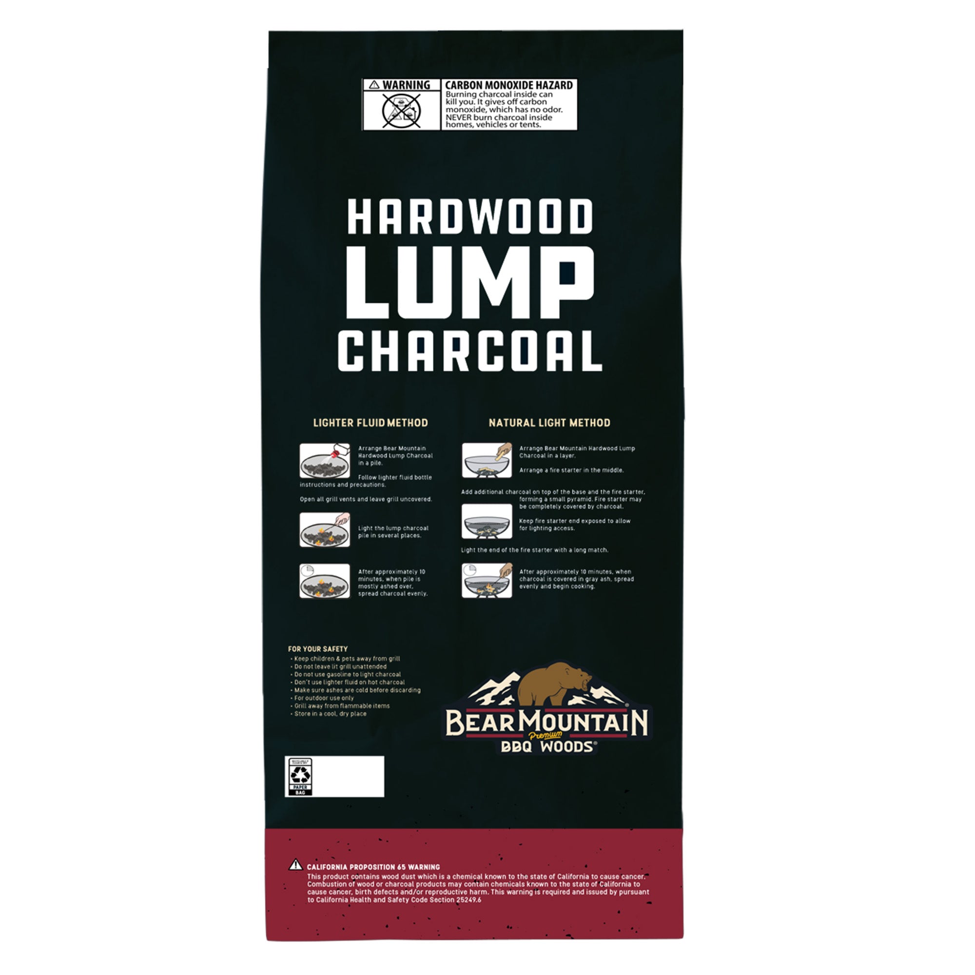 Bear Mountain BBQ Hardwood Lump Charcoal, Premium Grade for BBQ Grills(Open Box)