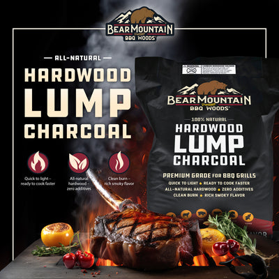 Bear Mountain BBQ Hardwood Lump Charcoal, Premium Grade for BBQ Grills(Open Box)