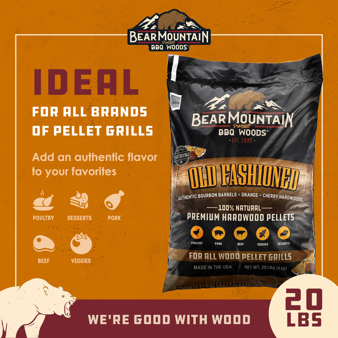 Bear Mountain BBQ All-Natural Old Fashioned Hardwood Smoker Pellets, 20 Lb Bag