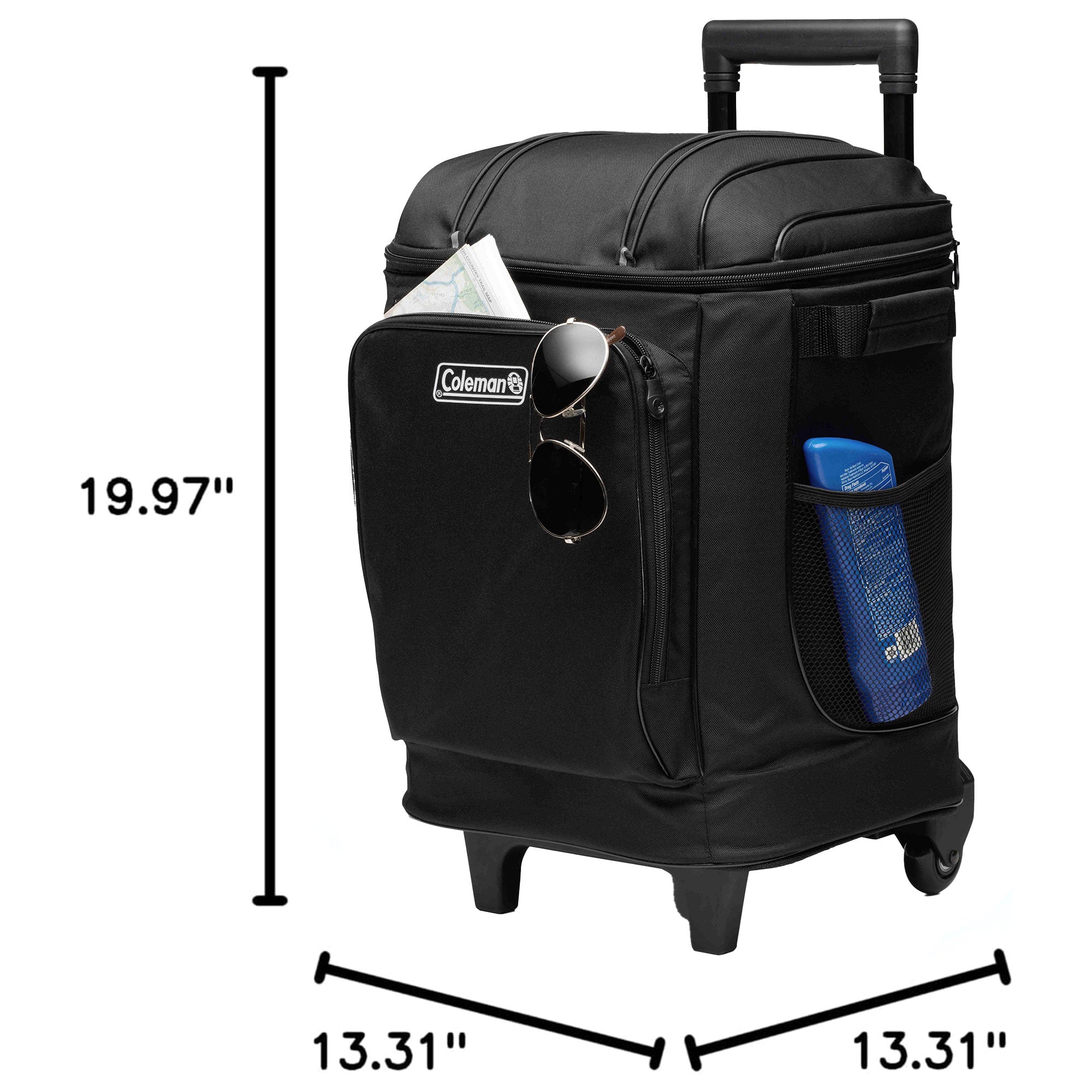 Coleman CHILLER 42-Can Soft-Sided Cooler w/ Wheels, Portable & Insulated, Black - VMInnovations