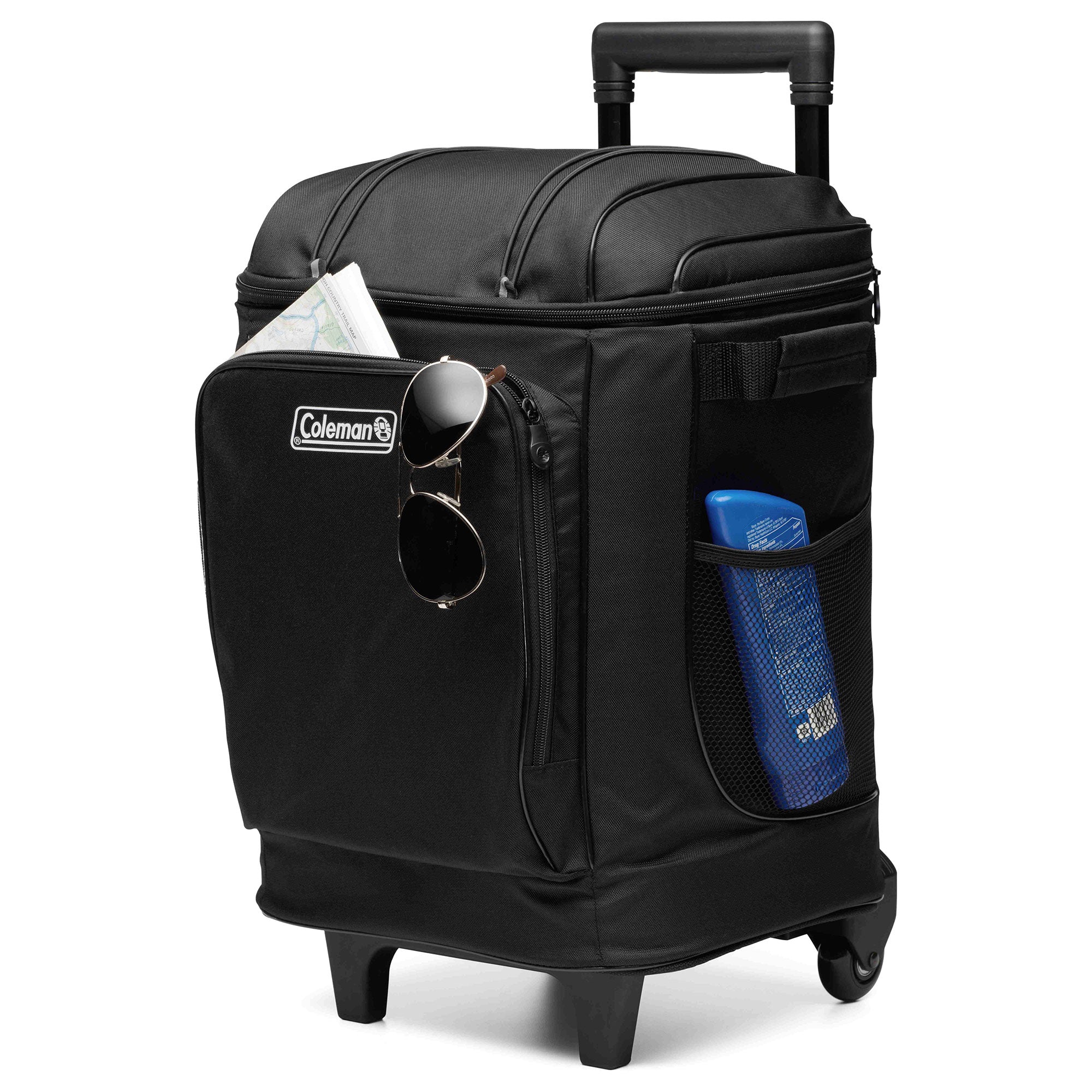 Coleman CHILLER 42-Can Soft-Sided Cooler w/ Wheels, Portable & Insulated, Black - VMInnovations