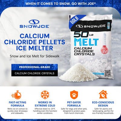 Snow Joe Melt 2 Go Crystal Snow & Ice Melt for Sidewalk, 50 lb, White