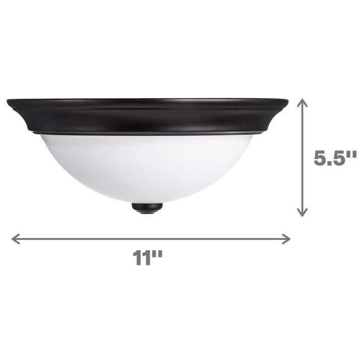 Portage Bay 11 Inch Flush Mount Ceiling Fixture Alabaster Glass Lighting, Bronze - VMInnovations