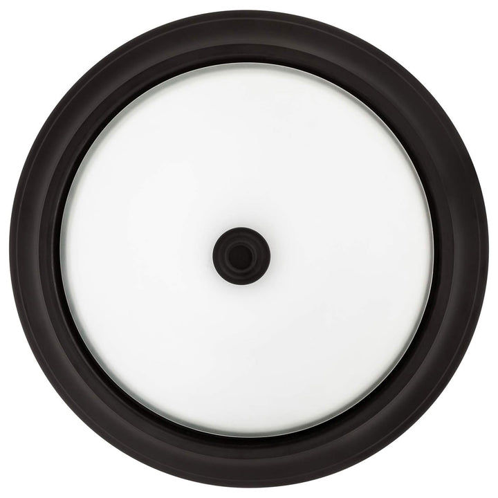 Portage Bay 11 Inch Flush Mount Ceiling Fixture Alabaster Glass Lighting, Bronze - VMInnovations