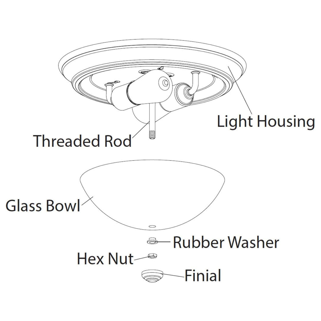 Portage Bay 11 Inch Flush Mount Ceiling Fixture Alabaster Glass Lighting, Bronze - VMInnovations