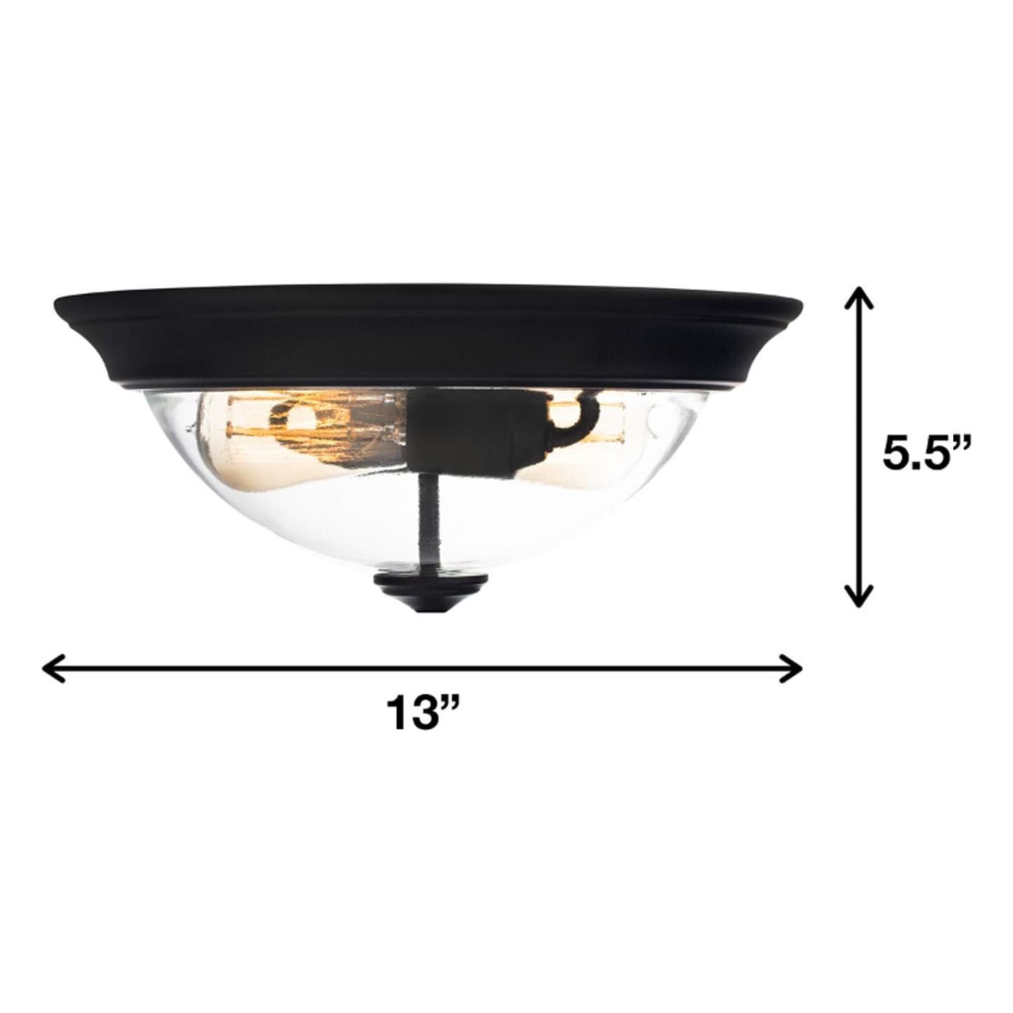 Prominence Home 13” Flush Mount Indoor Ceiling Light, Madalyn, 51379-01, Bronze - VMInnovations