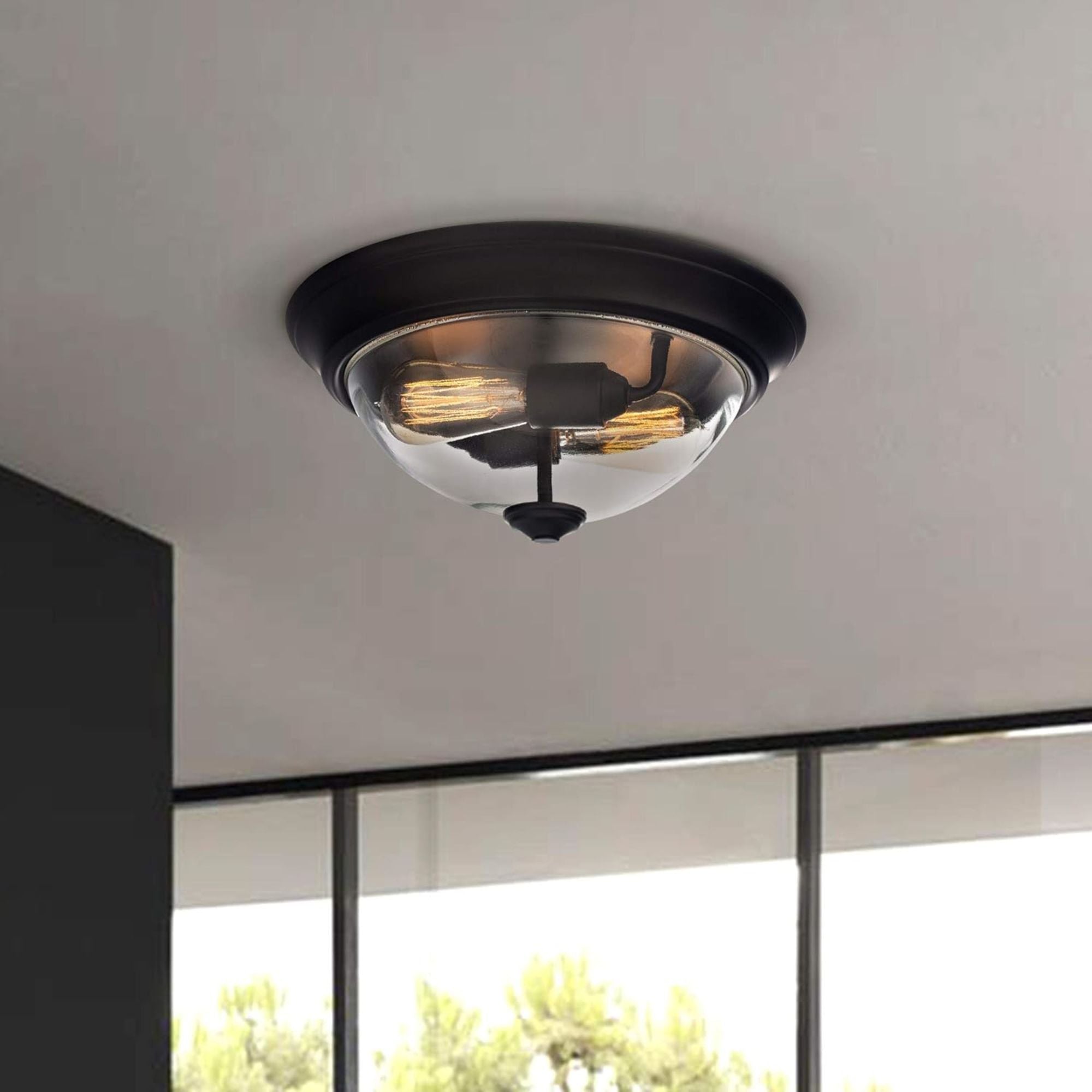 Prominence Home 13” Flush Mount Indoor Ceiling Light, Madalyn, 51379-01, Bronze - VMInnovations