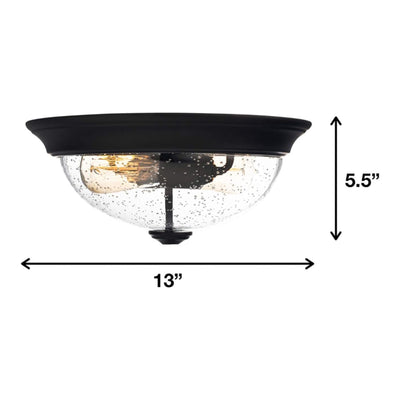 Prominence Home 13” Flush Mount Seeded Ceiling Light, Madalyn, Bronze (Open Box) - VMInnovations