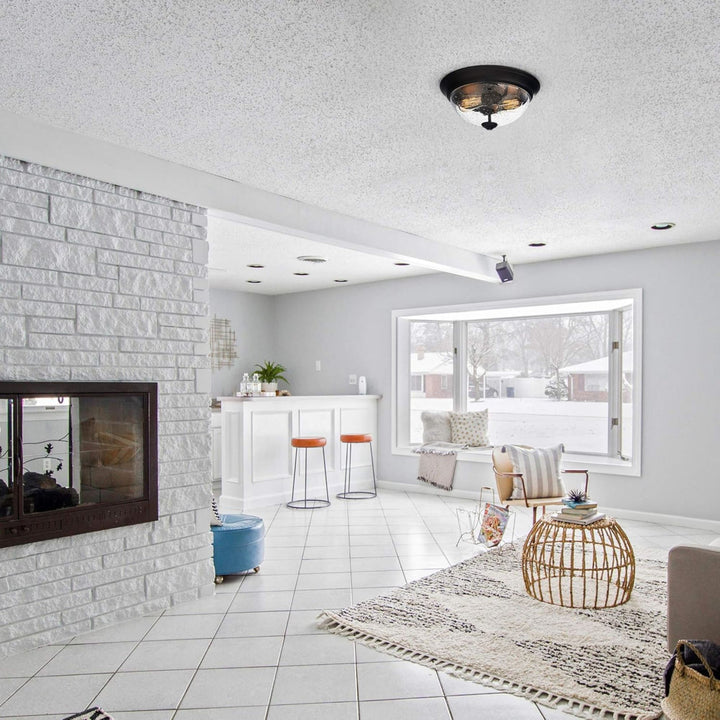 Prominence Home 3 Pack 13” Flush Mount Indoor Ceiling Light, Madalyn, Bronze