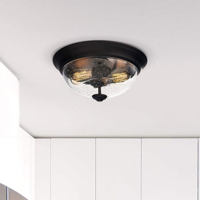 Prominence Home 13” Flush Mount Seeded Ceiling Light, Madalyn, Bronze (Open Box) - VMInnovations