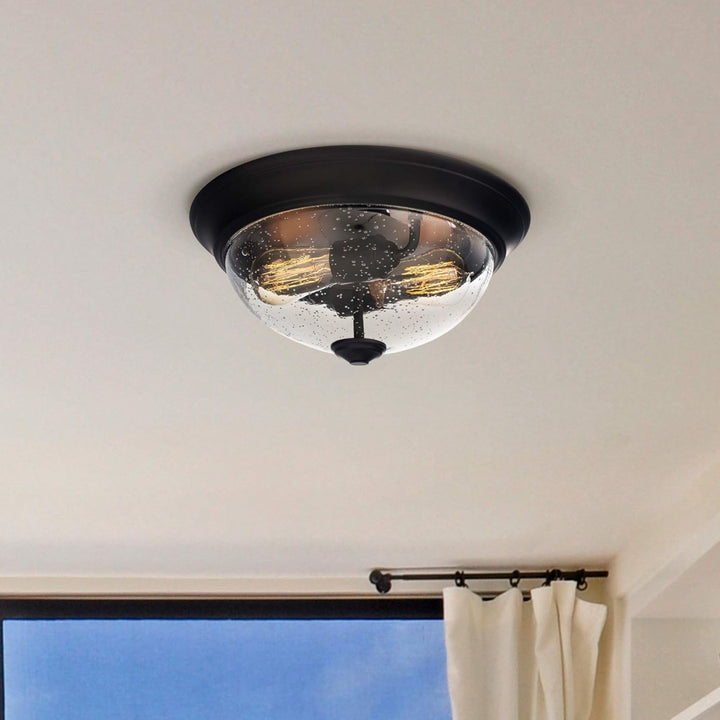 Prominence Home 13” Flush Mount Seeded Ceiling Light, Madalyn, Bronze (Open Box)