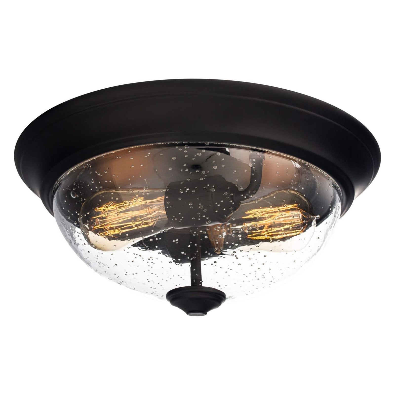 Prominence Home 13” Flush Mount Seeded Ceiling Light, Madalyn, 51381-31, Bronze - VMInnovations