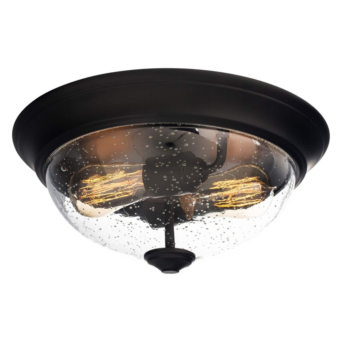 Prominence Home 13” Flush Mount Seeded Ceiling Light, Madalyn, Bronze (Open Box) - VMInnovations