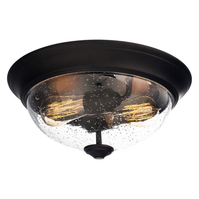 Prominence Home 13” Flush Mount Seeded Ceiling Light, Madalyn, Bronze (Open Box) - VMInnovations