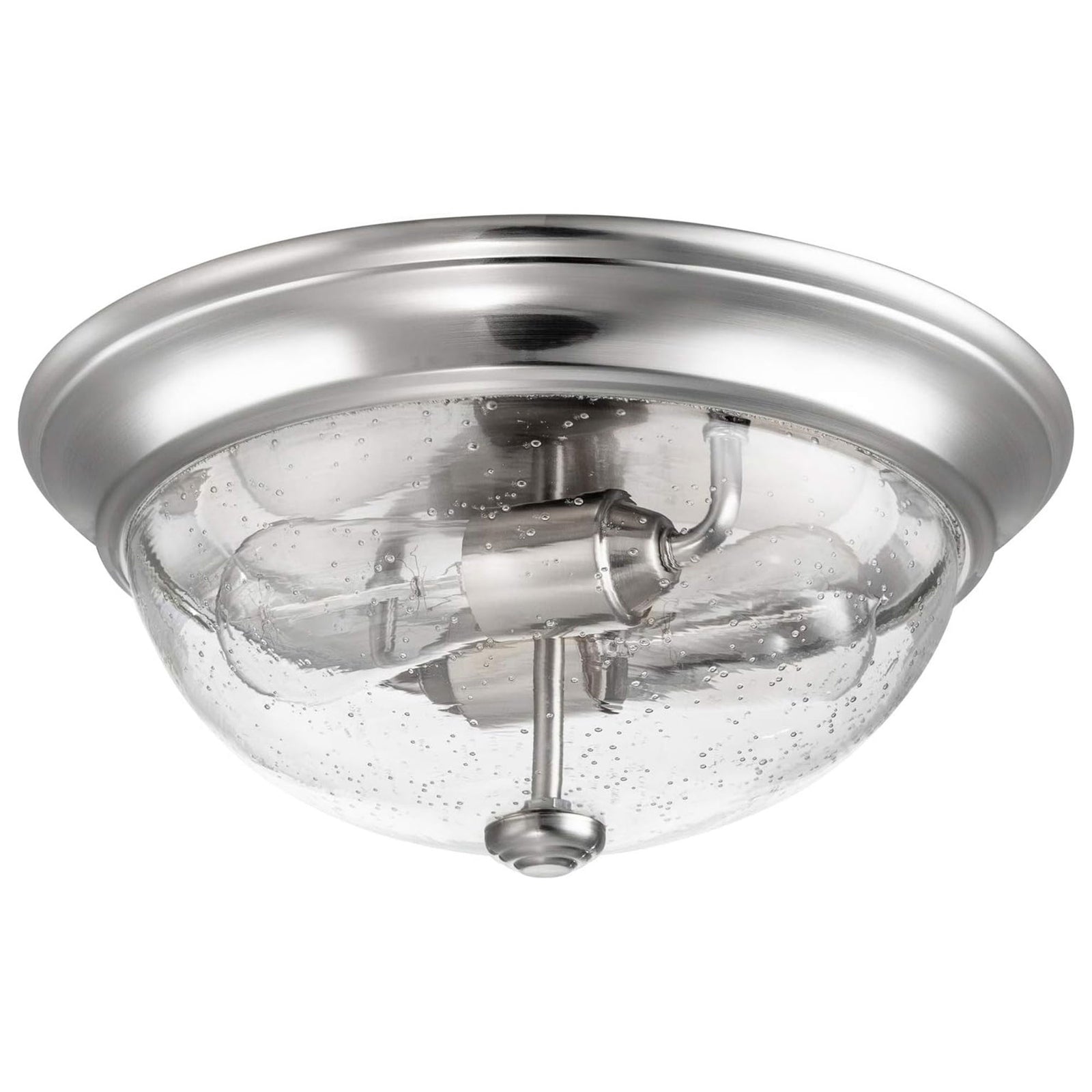 Prominence Home 13” Flush Mount Seeded Ceiling Light, Madalyn, 51382-31, Nickel - VMInnovations