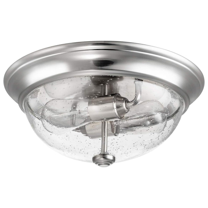 Prominence Home 13” Flush Mount Seeded Ceiling Light, Madalyn, Nickel (Open Box)