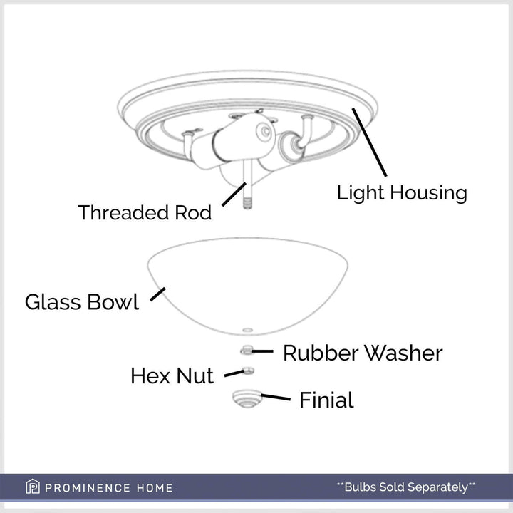 Prominence Home 13” Flush Mount Seeded Ceiling Light, Madalyn, Nickel (Open Box)