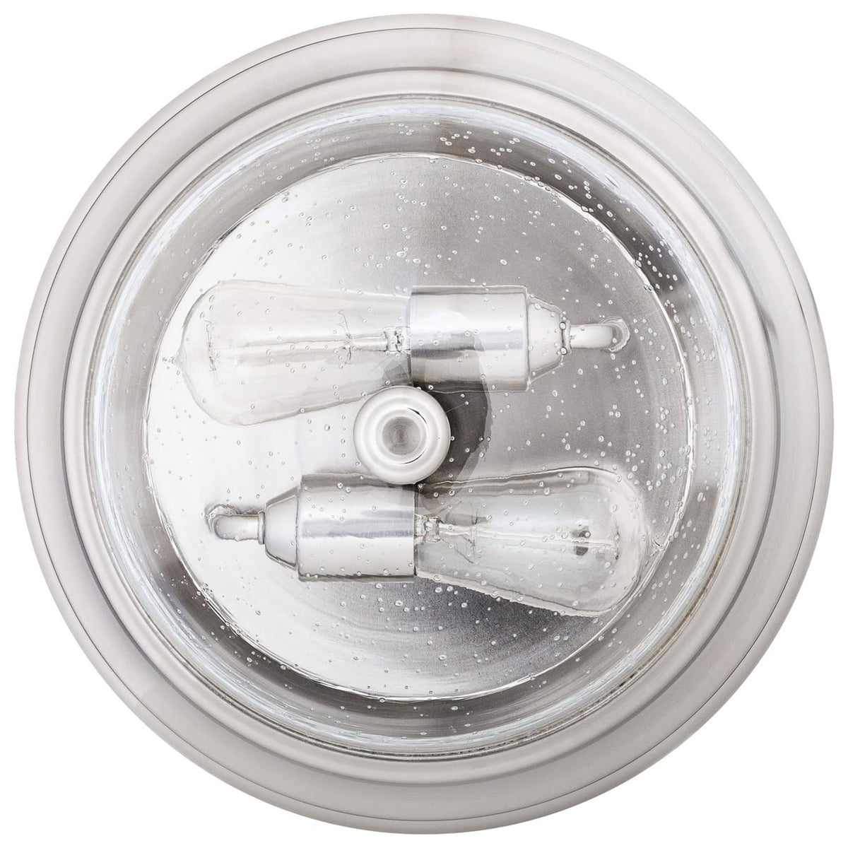 Prominence Home 3 Pack 13” Flush Mount Seeded Ceiling Light, Madalyn, Nickel