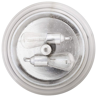 Prominence Home 3 Pack 13” Flush Mount Seeded Ceiling Light, Madalyn, Nickel