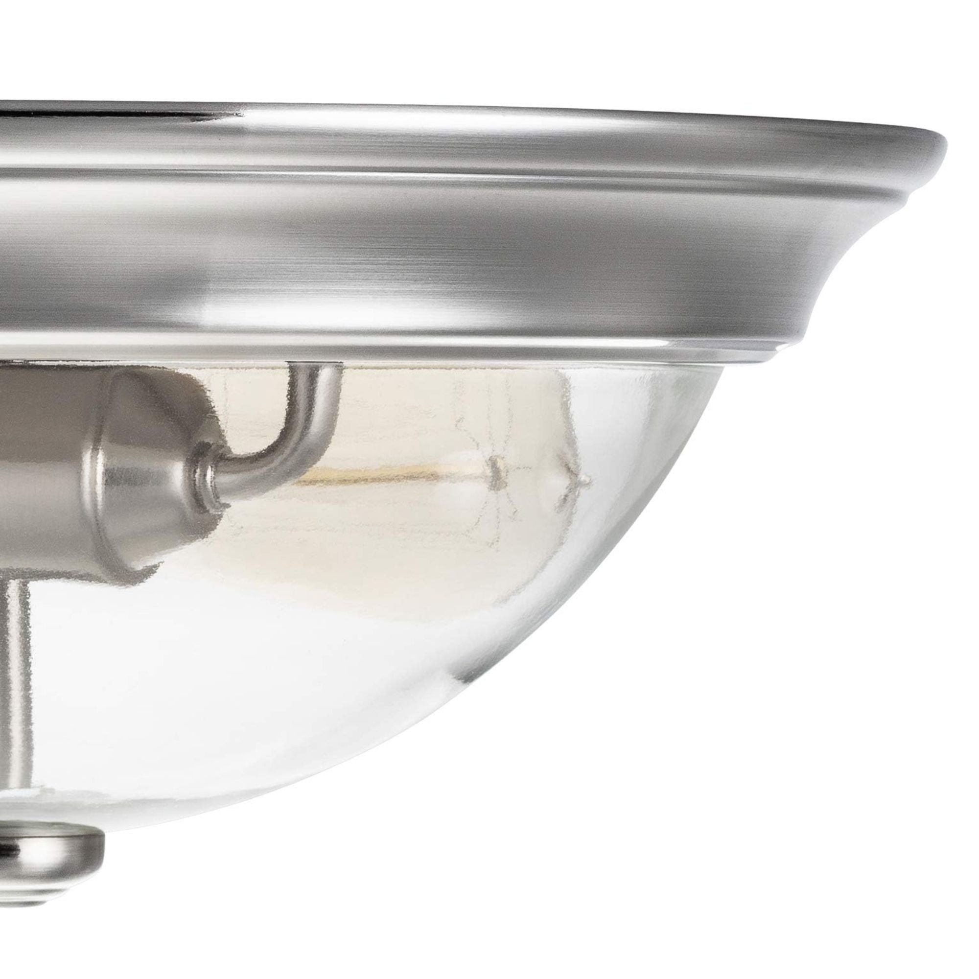 Prominence Home 4 Pack 13” Flush Mount Indoor Ceiling Light, Madalyn, Nickel